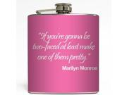 Two Faced Pink Liquid Courage Flasks 6 oz. Stainless Steel Flask