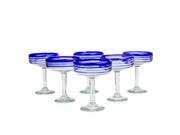 Margarita glasses Cobalt Spirals set of 6