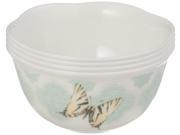 Lenox Butterfly Meadow Trellis Dessert Bowl Set of 4 White