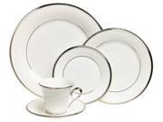 Lenox Solitaire White Platinum Banded 5 Piece Place Setting Service for 1