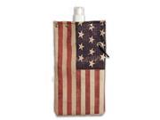 American Flag Water Wine and Beverage Canvas Reusable Flask Bottle Tote Carrier Holds 750ml 26oz