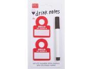 DCI Re Usable Drink Markers Drink Notes Set of 6