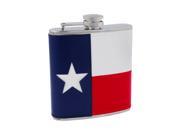 Texas Flag Flask in Stainless Steel and Faux Leather by Foster and Rye