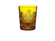 Snowflake Wishes Peace Double Old Fashioned Glass Color Amber