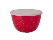 Zak! Designs Confetti Mixing Bowl with Lid Durable and BPA free Melamine 3 Quart Red