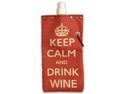 Tote Able Keep Calm and Drink Wine Water Wine and Beverage Canvas Reusable Flask Bottle Tote Carrier 750ml 26oz
