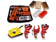 Ski Tune Race Kit with 3 Piece Vise Iron 3 Brushes Tools Wax