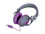 ISOUND DGHM 5524 HM260 Dynamic Stereo Headphones with Microphone Gray Purple