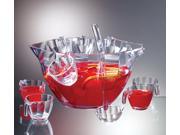 Clear Punch and Salad Bowl Combo 12 Piece Set