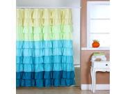 Lavish Home Spring Ruffle Shower Curtain w Buttonhole