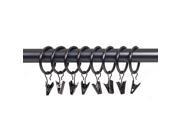 Lavish Home 1.25 inch Curtain Rod Ring Clips Pewter Set of 8