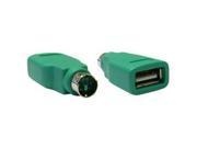 USB A Female to MiniDin6 PS 2 Male Adaptor Green