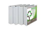 Samsill I08957 Earth s Choice Biobased View Binder 3 Ring Binder 1.5 Inch Round Ring Customizable White 4 Pack