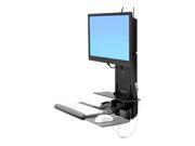 Ergotron 61 080 085 SIT STAND VERTICAL LIFT KEYB FOLDED UP BLK 24IN DISP PANS