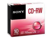 Sony 10CRW80SS 10 x CD RW 700 MB 80min 1x 4x slim jewel case