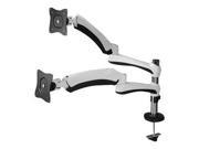 SIIG Mounting kit grommet mount C clamp 2 adapter plates 2 full motion arms for 2 LCD displays white screen size 13 27 desk mountable