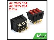 2pcs Illuminated Red Light 3 SPST On Off Snap in Boat Rocker Switches