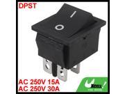 AC 250V 15A 4 Pin ON OFF I O 2 Position DPST Snap in Boat Rocker Switch Black
