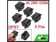 AC 250V 15A 4P 4 Pin ON OFF 2 Position DPST Snap In Boat Rocker Switch x 5pcs