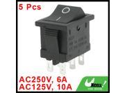 5pieces AC 6A 250V 10A 125V 6 Pin DPDT ON ON 2 Position Snap in Boat Rocker Switch
