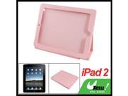 Magnetic Closure Pink Faux Leather Pouch for iPad 2