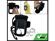 Black Blue Neck Lanyard 4 in 1 Plastic Water Resistant Bag Case for iPhone 4 4G
