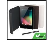 Black Faux Leather Skin Cover Case Stylus Pen for Google Nexus 7 Tablet