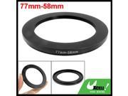77mm to 58mm Black Step Down Ring Adapter for Camera