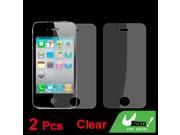 2 Pcs Clear Plastic Screen Guard Films for iPhone 4 4G