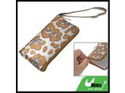 Faux Leather Zipper Pouch for iPhone 3G w Hand Strap