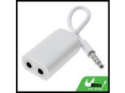 For iPhone 3.5mm White Splitter Cable Earphone Adapter