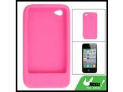 Hot Pink Soft Silicone Cover Protector for Apple iPhone 4 4G