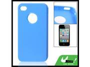 Blue Soft Plastic Back Case Cover Protector for iPhone 4 4G