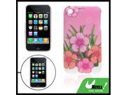 Pink Flower Pattern Rubberized Case for Apple iPhone 3G