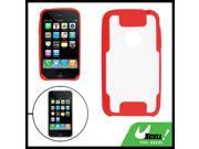 Red Anti Glare Clear Back Case Protector for iPhone 3G
