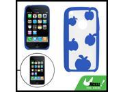 Plastic Blue Clear Apple Design Skin Case for iPhone 3G