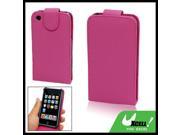 Faux Leather Back Case for Apple iPhone 3G Fuchsia