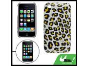 Plastic Yellow Leopard Faux Leather Protector Case for iPhone 3G