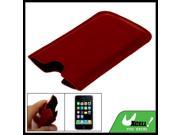 Red Protective Faux Leather Pouch Case for iPhone 3G