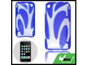 Clear Whtie Blue Plastic Back Case Shell for iPhone 3GS
