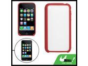 Protective Plastic Back Cover Case Clear Red for iPhone 3G