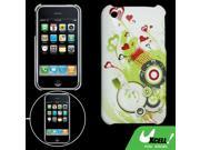 Heart Colorful Back Guard Cover for iPhone 3G White