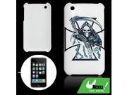 Devil Printed Back Shell Case for Apple iPhone 3G White