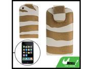 Gold tone Zebra Strip Faux Leather Case for iPhone