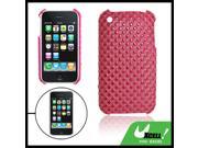 Checked Coated Plastic Case Red for Apple iPhone 3G 3GS