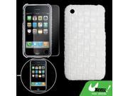 White Checker Hard Case Plastic Cover for iPhone 3G 3GS