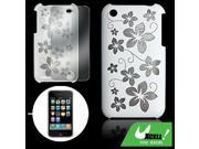 Flower White Hard Case Screen Protector for iPhone 3G