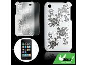 Flower White Plastic Case Screen Case Guard for iPhone 3G