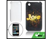 Love Character Print Plastic Case for iPhone 3G Black
