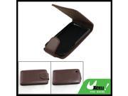 Coffee Color Faux Leather Magnetic Vertical Flip Pouch for iPhone 3G 3GS